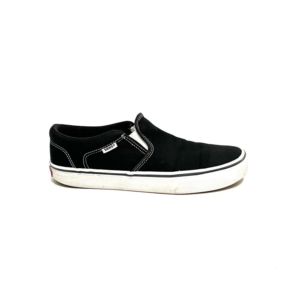 Vintage Y2K mens black canvas thick sole slip on skate sneakers